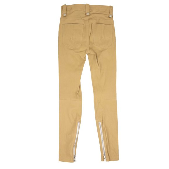 UNRAVEL PROJECT Beige Leather Skinny Lace Up Pants Size 26 $2240 - Picture 4 of 6